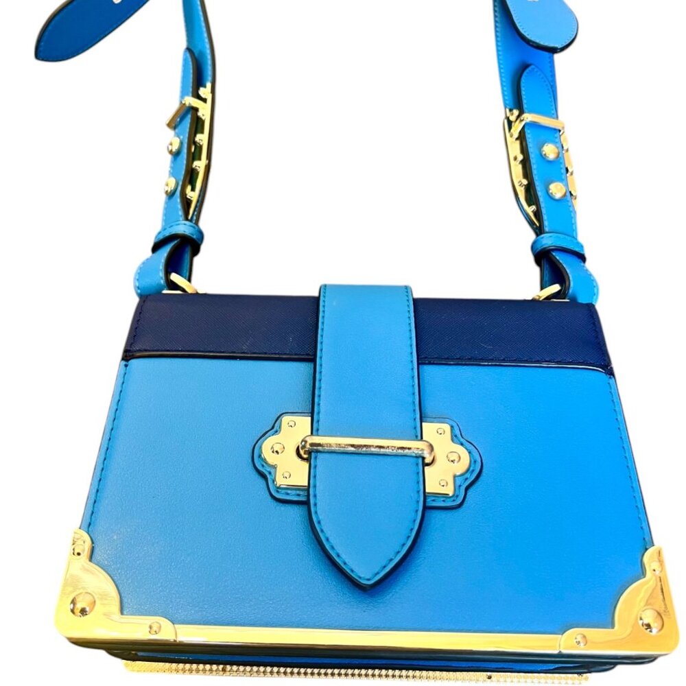 Inzi  Cross Body  Shoulder Bag Purse, Blues and Bling